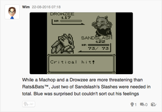 Illustration for article titled Let's play Pokemon Blue, Miiverse style part 3